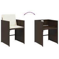 Градински комплект с възглавници 11 части кафяв полиратан