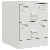 Нощно шкафче, бяло, 34,5x39х44 см, стомана