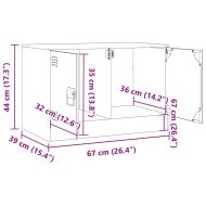 ТВ шкаф, бял, 67x39x44 см, стомана