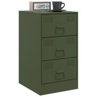 Нощни шкафчета 2 бр маслиненозелени 34,5x39x62 см стомана