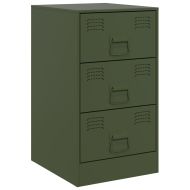 Нощни шкафчета 2 бр маслиненозелени 34,5x39x62 см стомана