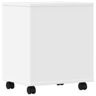 Стойка за принтер с колелца, бяла, 41x32x48 см