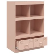 Висок шкаф, розов, 67x39x95 см, стомана