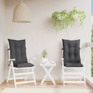 Възглавници за стол 2 бр меланж антрацит 120x50x7 см плат