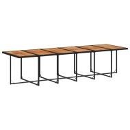 Външен трапезен комплект 13 части с възглавници черен полиратан