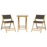 Сгъваем бистро комплект от 3 части тъмносиви възглавници бамбук