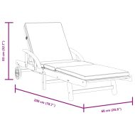Шезлонги 2 бр с възглавници 200x68x83 см масивна акация