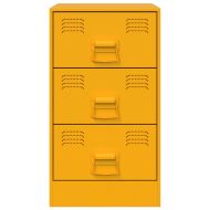 Нощно шкафче, горчица жълто, 34,5x39x62 см, стомана