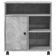 Стойка за принтер с колелца, бетонно сива, 60x50x67 см