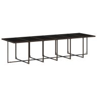 Градински комплект с възглавници 17 части кафяв полиратан