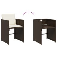 Градински комплект с възглавници 17 части кафяв полиратан