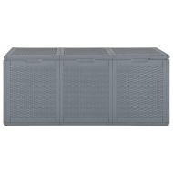 Градинска кутия за съхранение, сива, PP ратан, 270 л