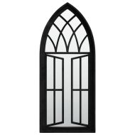 Огледало, черно, 70x30 см, желязо, за употреба на закрито