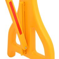 Сгъваема трафик бариера, жълто и черно, 250x38x96 см