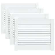 Врати за шкафове решетен дизайн 4 бр бял 39,5x49,4 см бор масив