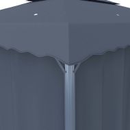Шатра със завеси и LED светещи стрингове, 3х3 м, антрацит
