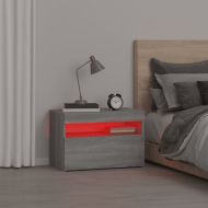Нощно шкафче с LED осветление, сив сонома, 60x35x40 см