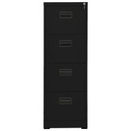 Шкаф за папки, черен, 46x62x133 cм, стомана