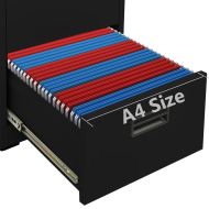 Шкаф за папки, черен, 46x62x133 cм, стомана