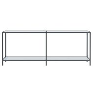 Конзолна маса, бяла, 200x35x75,5 cм, закалено стъкло