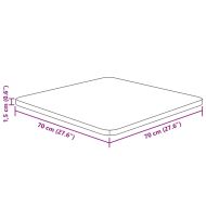 Квадратен плот за маса, 70x70x1,5 см, необработен дъб масив