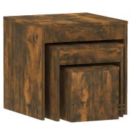 Стифиращи маси, 3 бр, опушен дъб, инженерно дърво