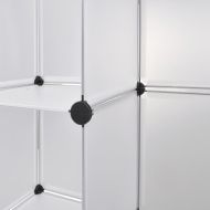 Модулен шкаф с 18 отделения, бял, 37x146x180,5 см