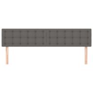 Табла за легло, сива, 160x5x78/88 см, изкуствена кожа