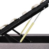 Легло с повдигащ механизъм, таупе, текстил, 160x200 см