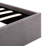 Легло с повдигащ механизъм, таупе, текстил, 160x200 см