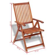 Градински трапезен комплект от 7 части, акация масив