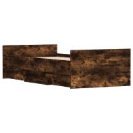 Рамка за легло с горна и долна табла, опушен дъб, 90x200 см