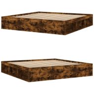 Рамка за легло, опушен дъб, 200x200 см