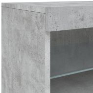 Сайдборд с LED светлини, бетонно сив, 181,5x37x67 см