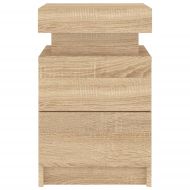 Нощни шкафчета с LED осветление, 2 бр, сонома дъб, 35x39x55 см