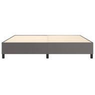 Рамка за легло с пружини сива 200x200 см изкуствена кожа