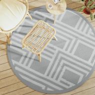 Килим за открито, ARAKIL сив, Ø160 см, PP