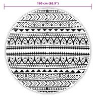 Килим за открито, ARAKIL черен, Ø160 см, PP