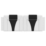 Мека табла за легло Viana, бяла и черна, 140 см, изкуствена кожа