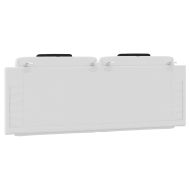 Мека табла за легло Viana, бяла и черна, 140 см, изкуствена кожа