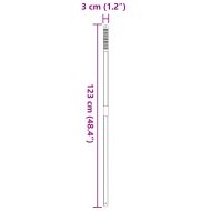 Дръжка за вила, телескопична, сребриста, стомана