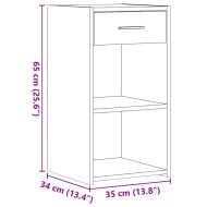 Нощни шкафчета 2 бр бетонно сиво 35x34x65 см инженерно дърво