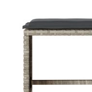 Градински комплект с възглавници, 6 части, светлосив полиратан