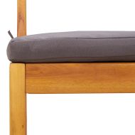 Балконски комплект с възглавници, 3 части, акация масив