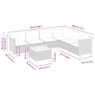 Градински комплект диван с възглавници 7 части черен полиратан