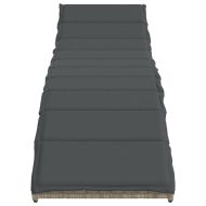 Шезлонги, 2 бр, с шалтета, светлосиви, полиратан