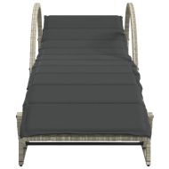 Шезлонги, 2 бр, с шалтета, светлосиви, полиратан