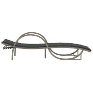 Шезлонги, 2 бр, с шалтета, светлосиви, полиратан