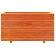 Градинска кашпа, восъчнокафява, 90x40x49,5см борово дърво масив