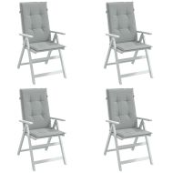 Възглавници за стол 4 бр меланж светлосиви 120x50x4 см плат